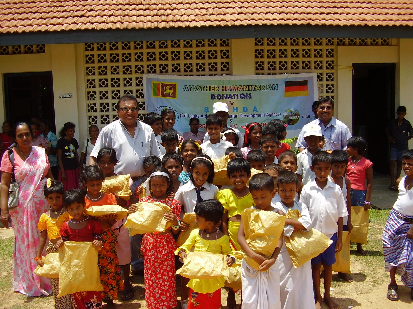 Distribution of clothing packages to children