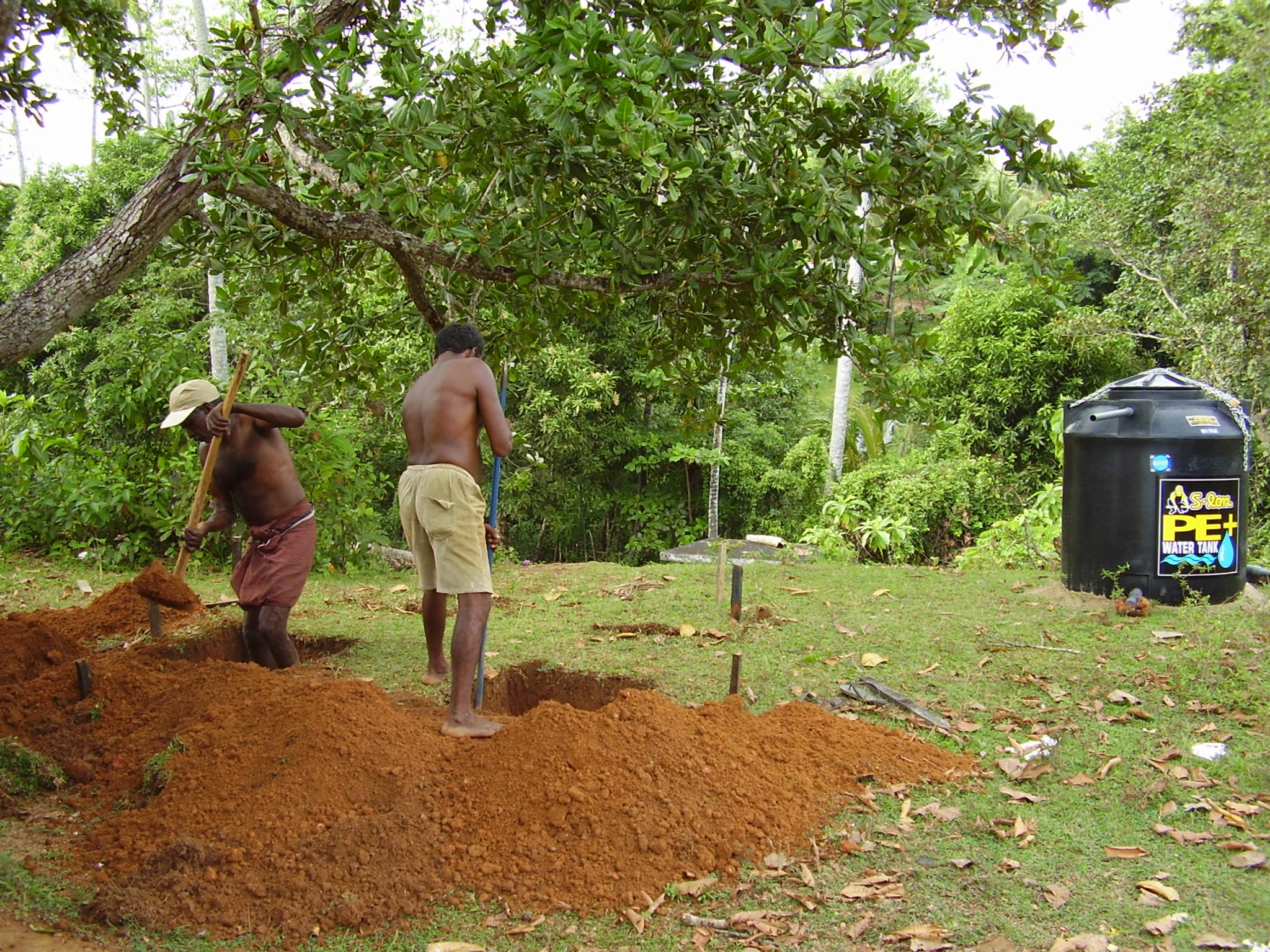 Foundation preparation for the school water-tank tower